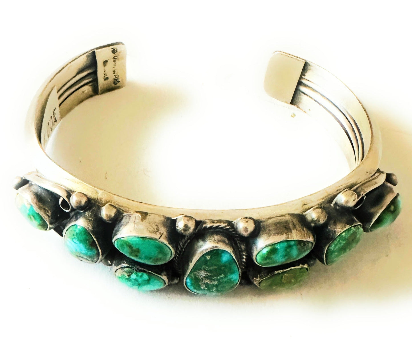 Handcrafted Sonoran Mountain Turquoise & Sterling Silver Cuff Bracelet