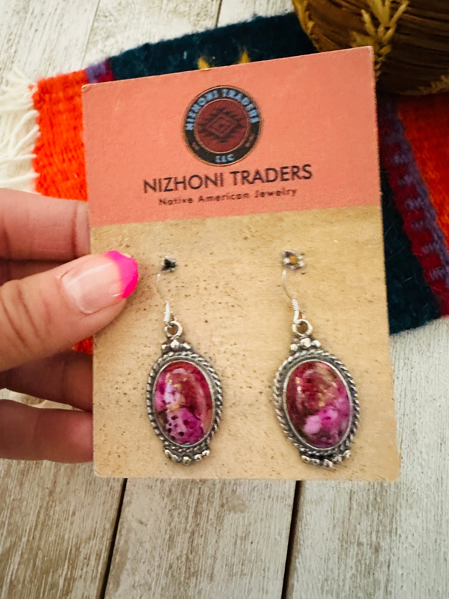 Handcrafted Pink Dream Mojave & Sterling Silver Dangle Earrings