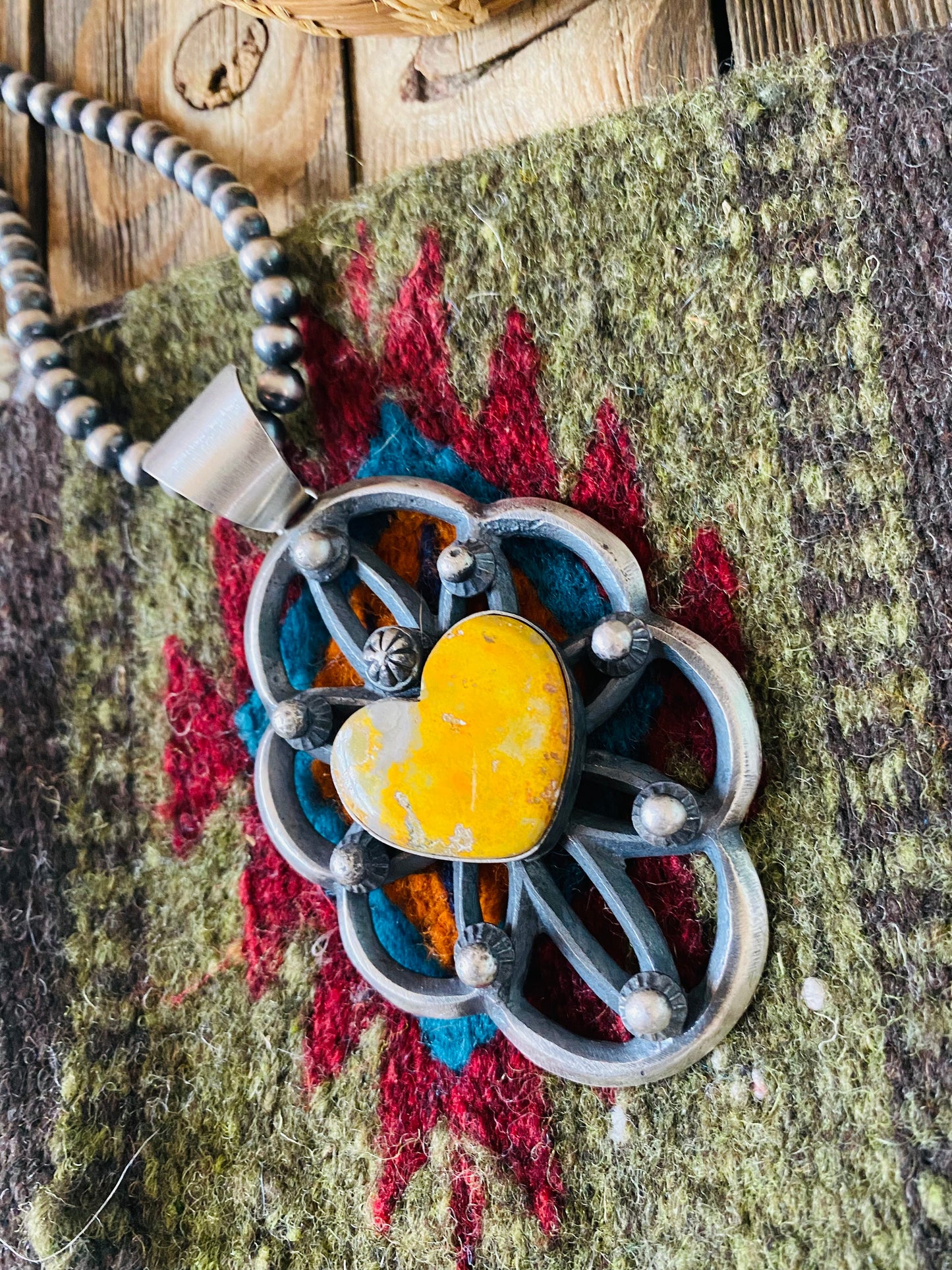 Handcrafted Sterling Silver & Bumblebee Heart Pendant By Chimney Butte