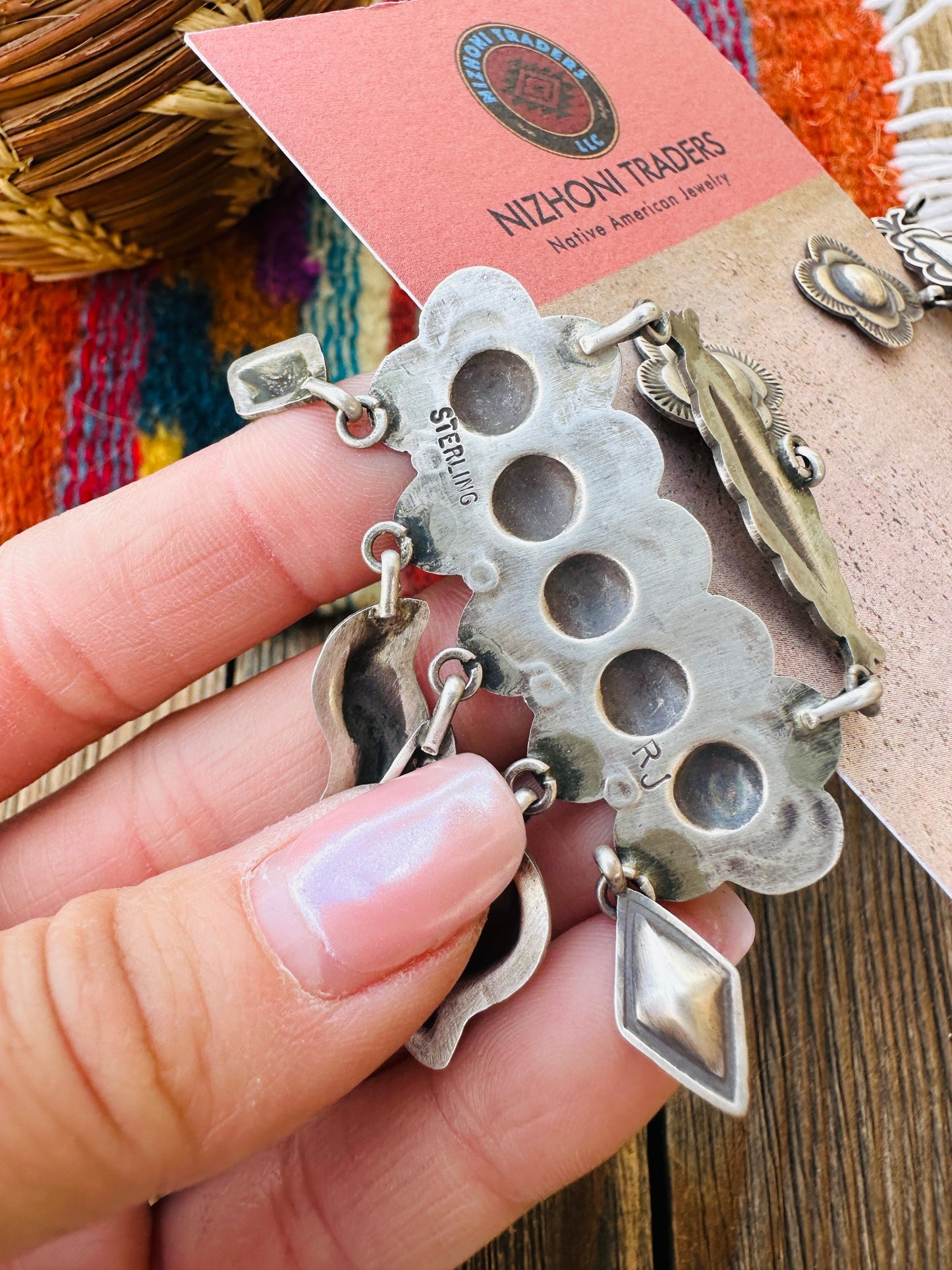 Handcrafted Old Pawn Sterling Silver Concho Dangle Earrings