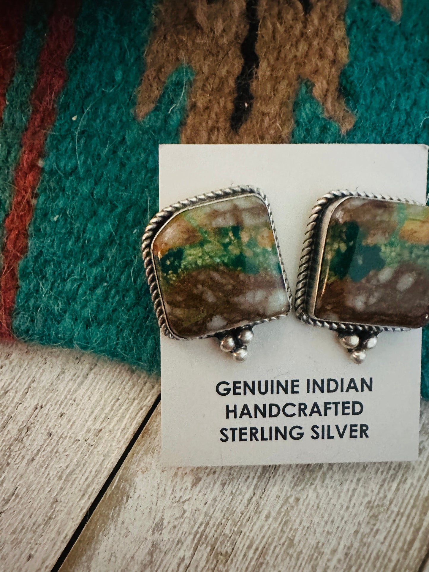 Navajo Sterling Silver & Turquoise Post Earrings