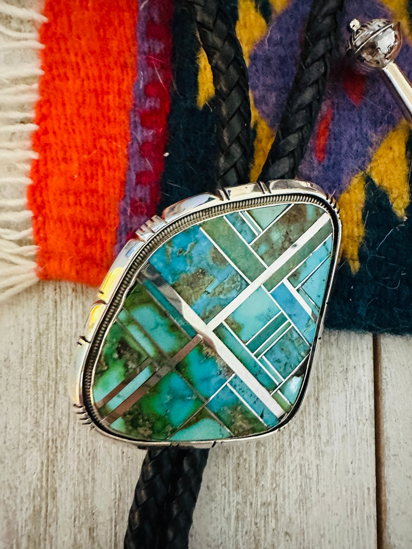 Handcrafted Sterling Silver & Sonoran Mountain Turquoise Bolo Tie