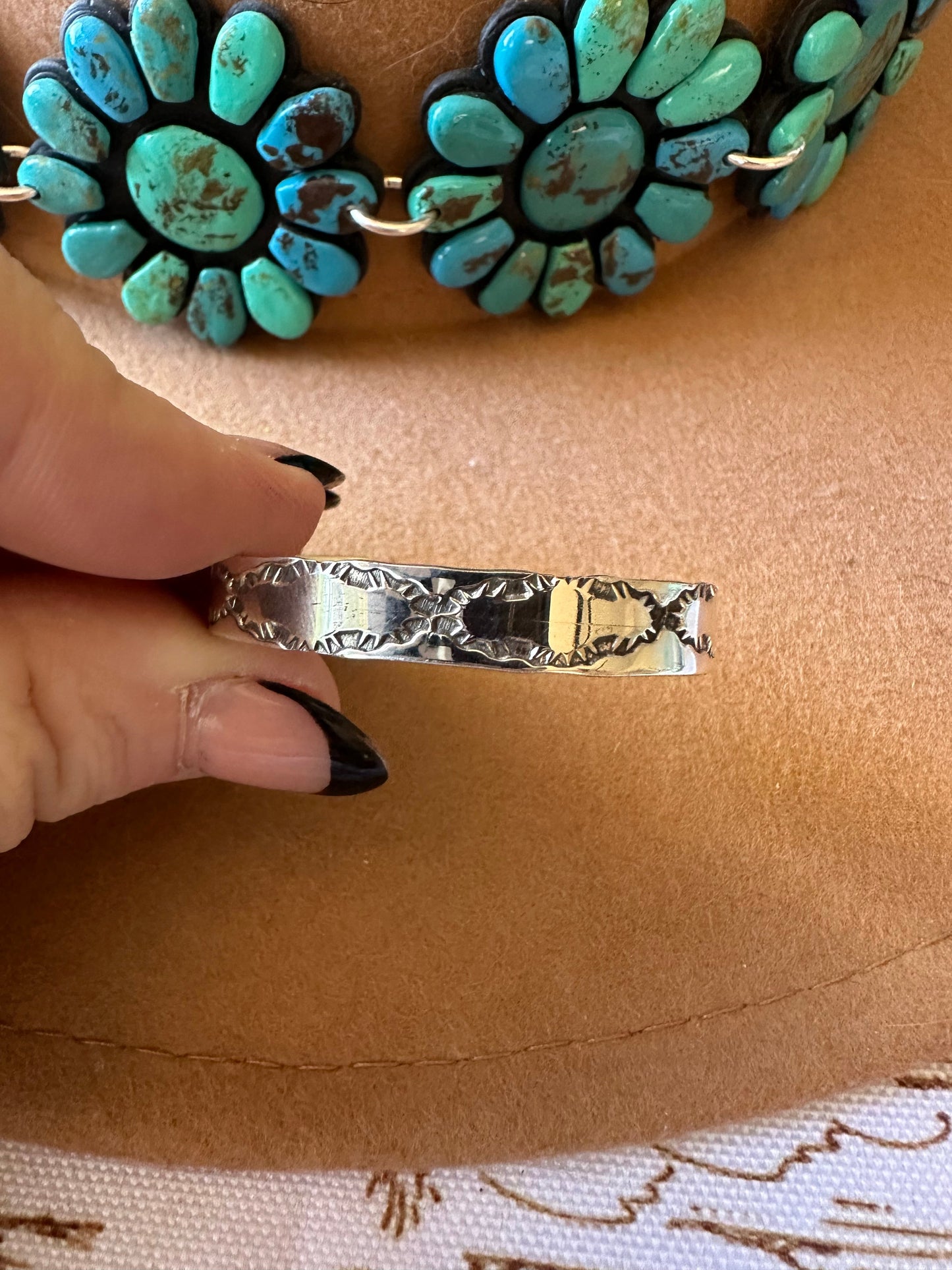Navajo Baby Sterling Silver Baby Adjustable Cuff Bracelet