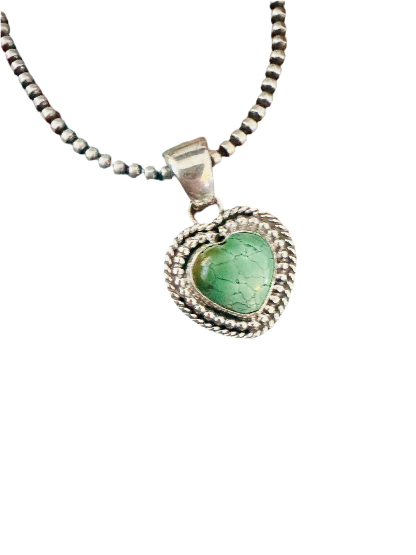 Handcrafted Turquoise & Sterling Silver Heart Pendant