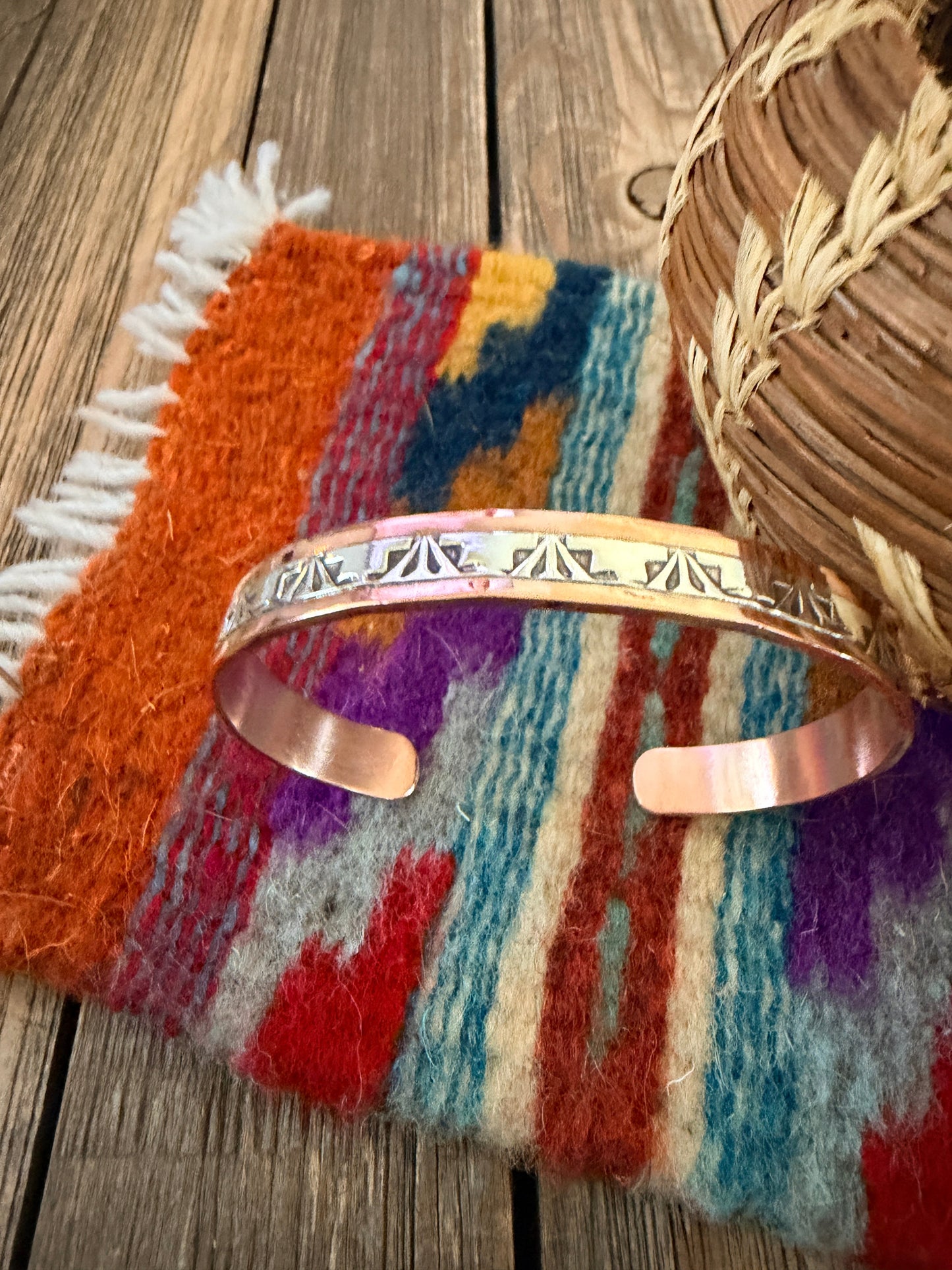 Handcrafted Copper & Sterling Silver Cuff Bracelet