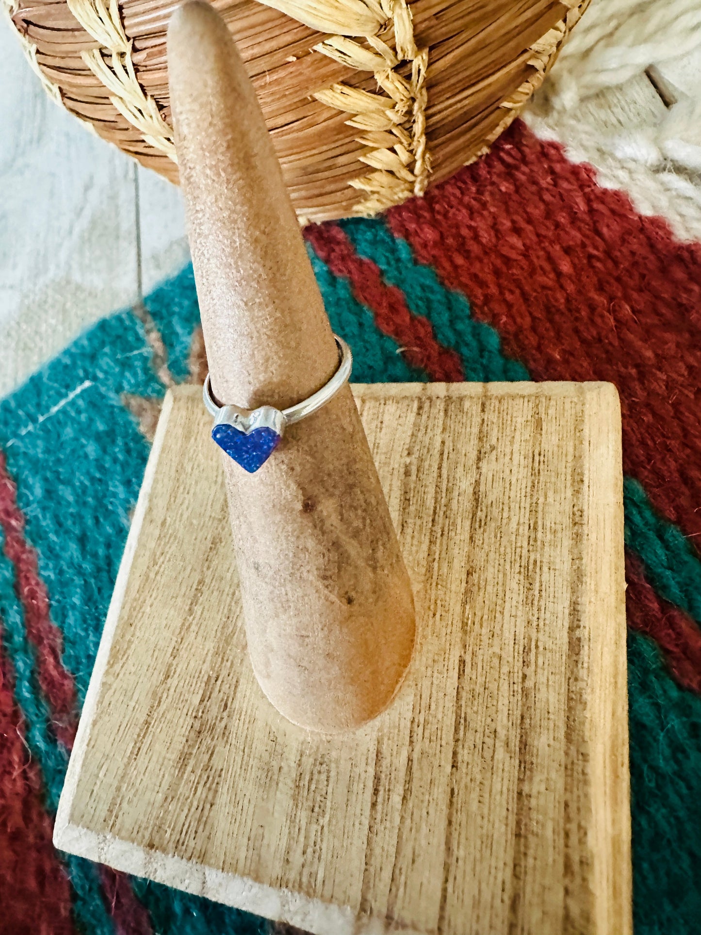 Handcrafted Sterling Silver & Purple Opal Heart Ring