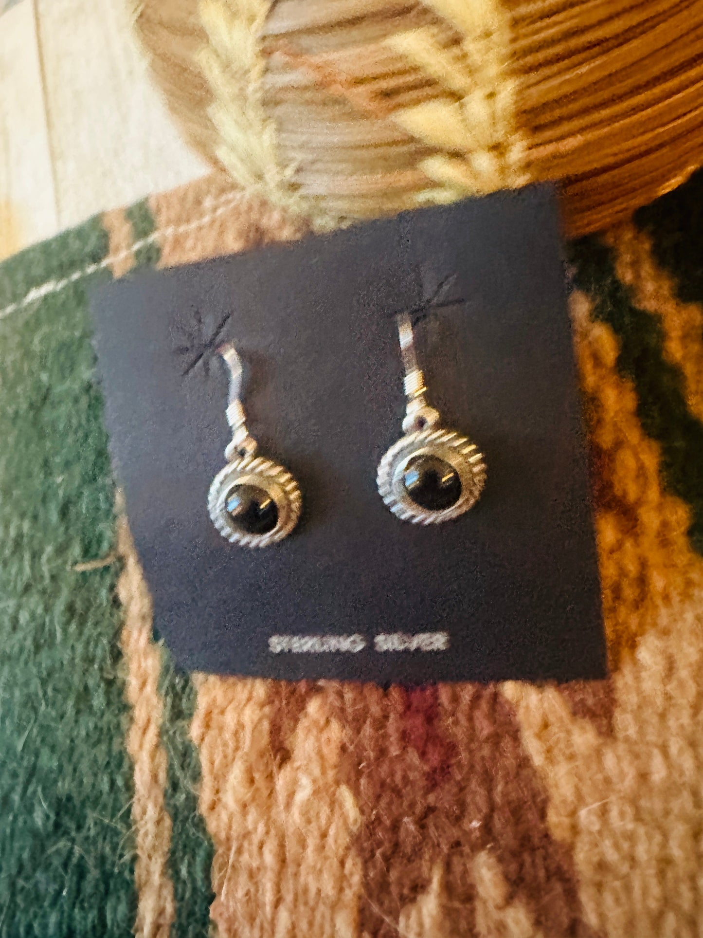 Handcrafted Onyx & Sterling Silver Dangle Earrings