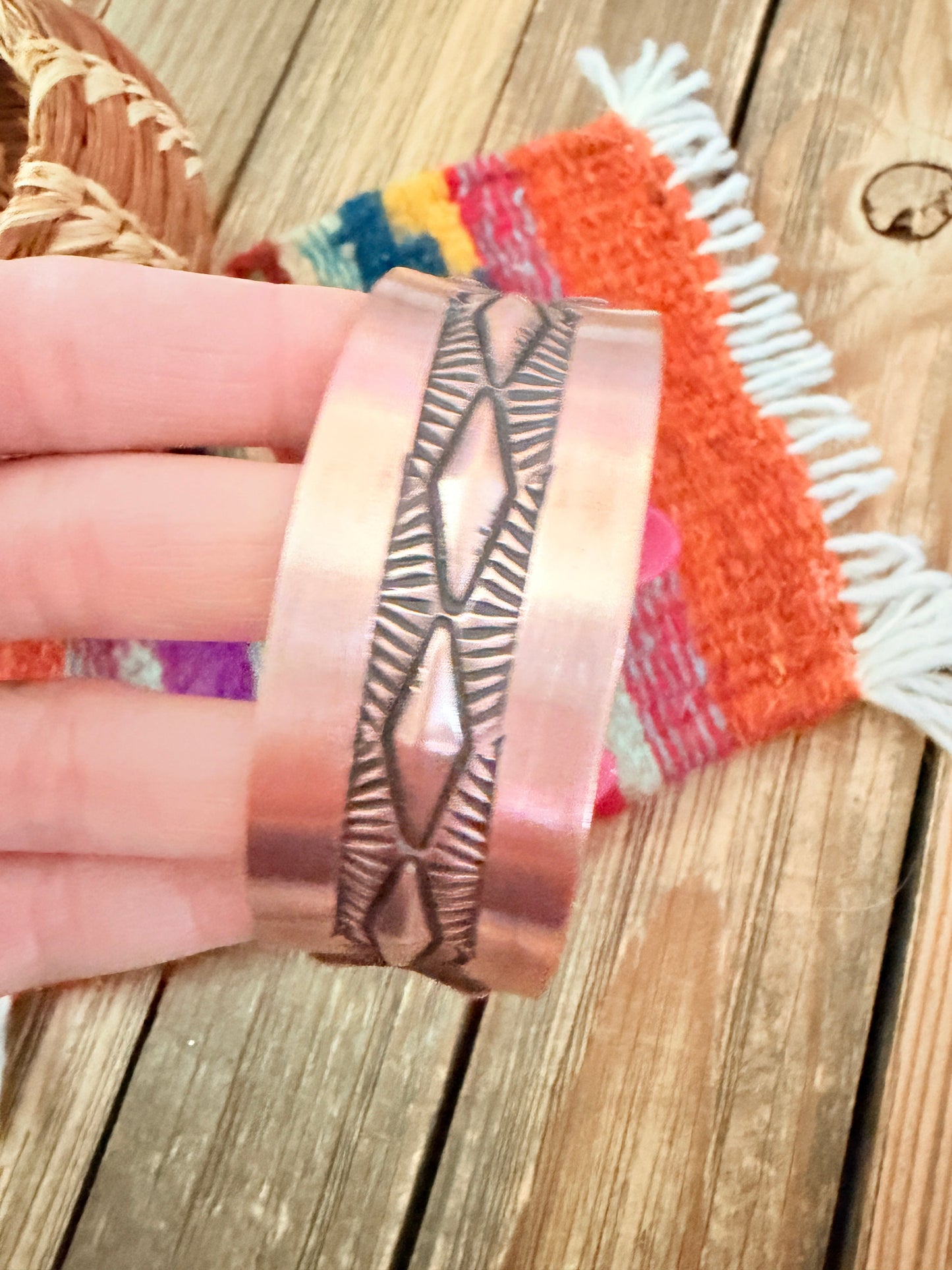 Handcrafted Copper Cuff Bracelet by Elvira Bill