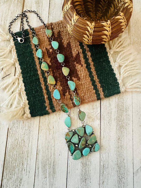 Handcrafted Sterling Silver & Royston Turquoise Necklace by Jacqueline Silver