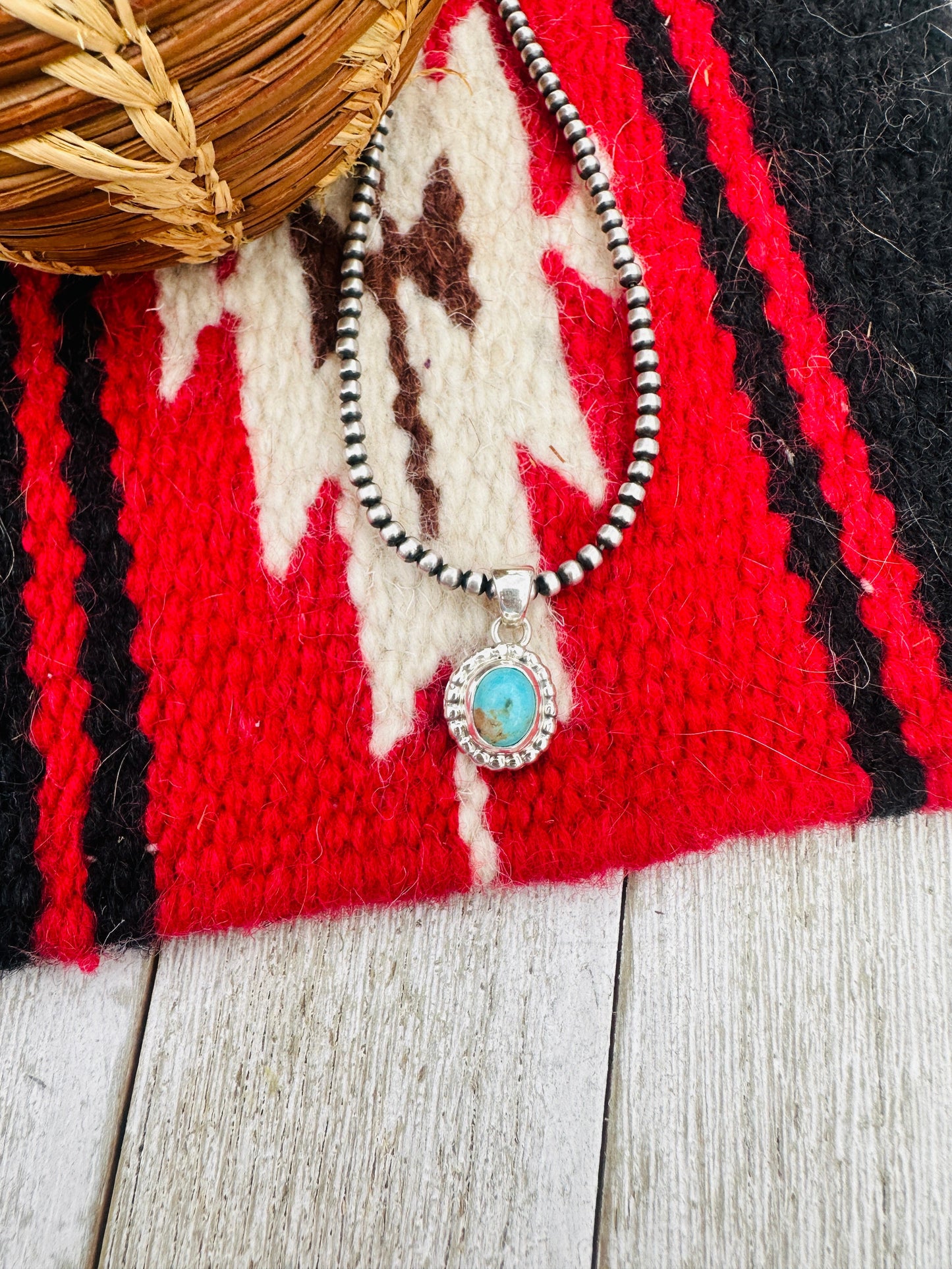 Handcrafted Sterling Silver & Turquoise Pendant