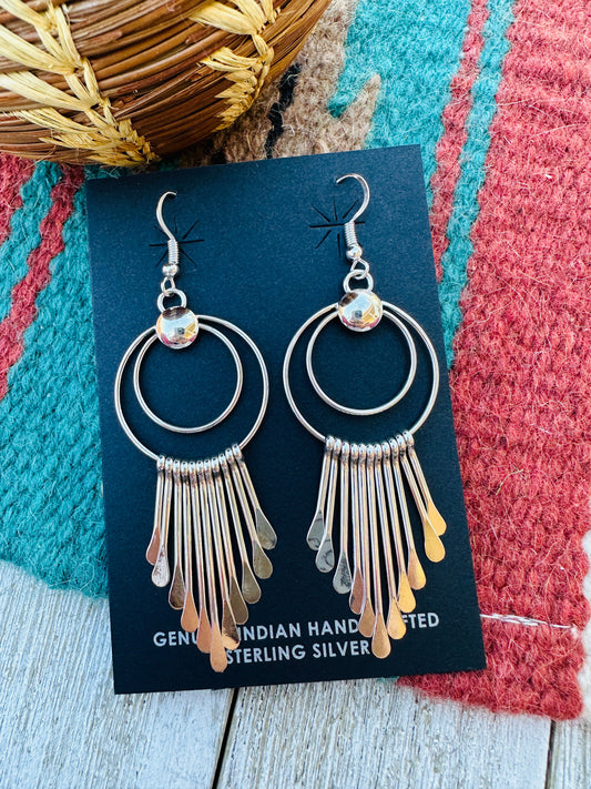 Handcrafted Sterling Silver Tassel Dangle Earrings