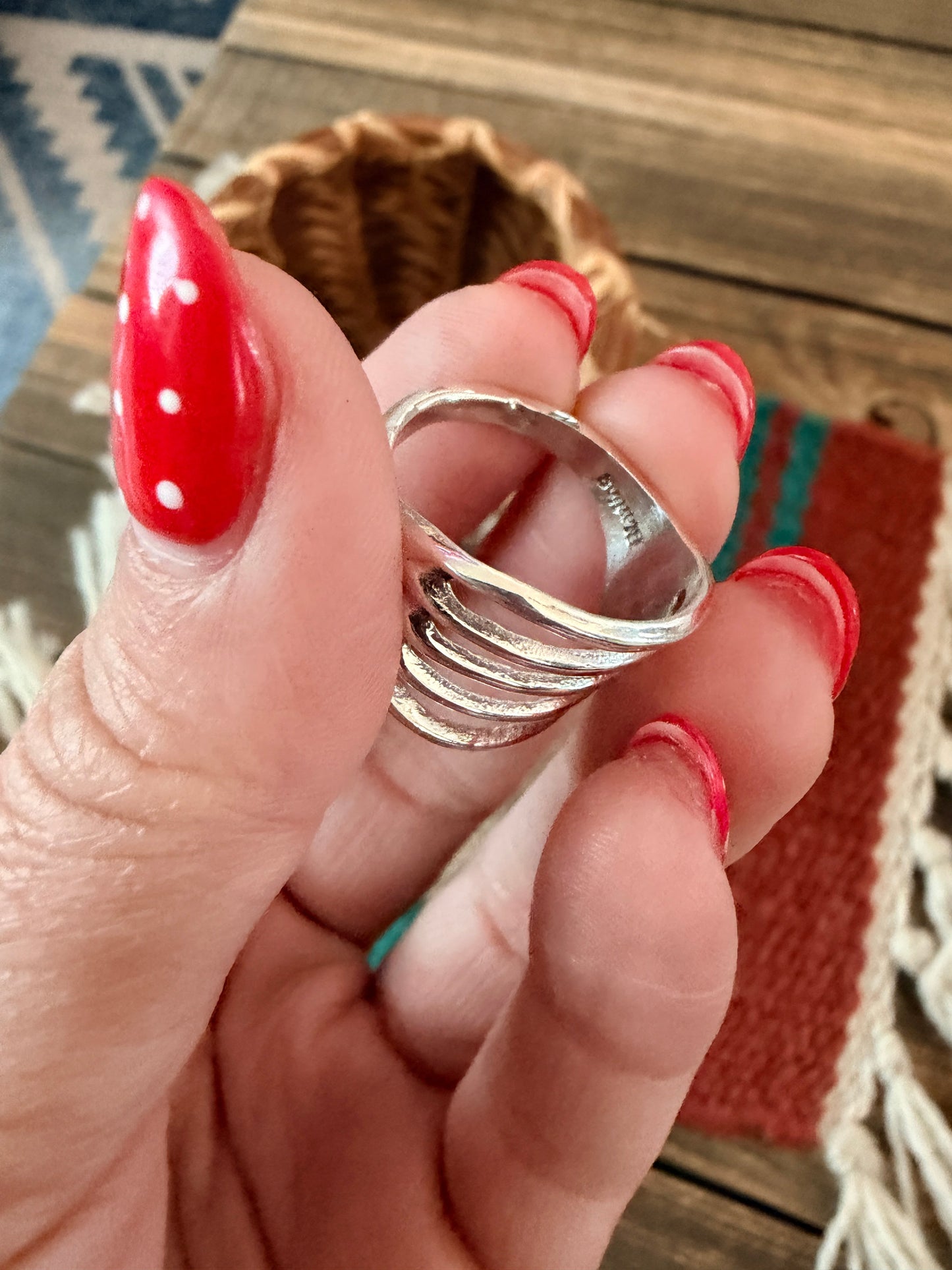Handcrafted Sterling Silver Band Ring by Francis L. Begay