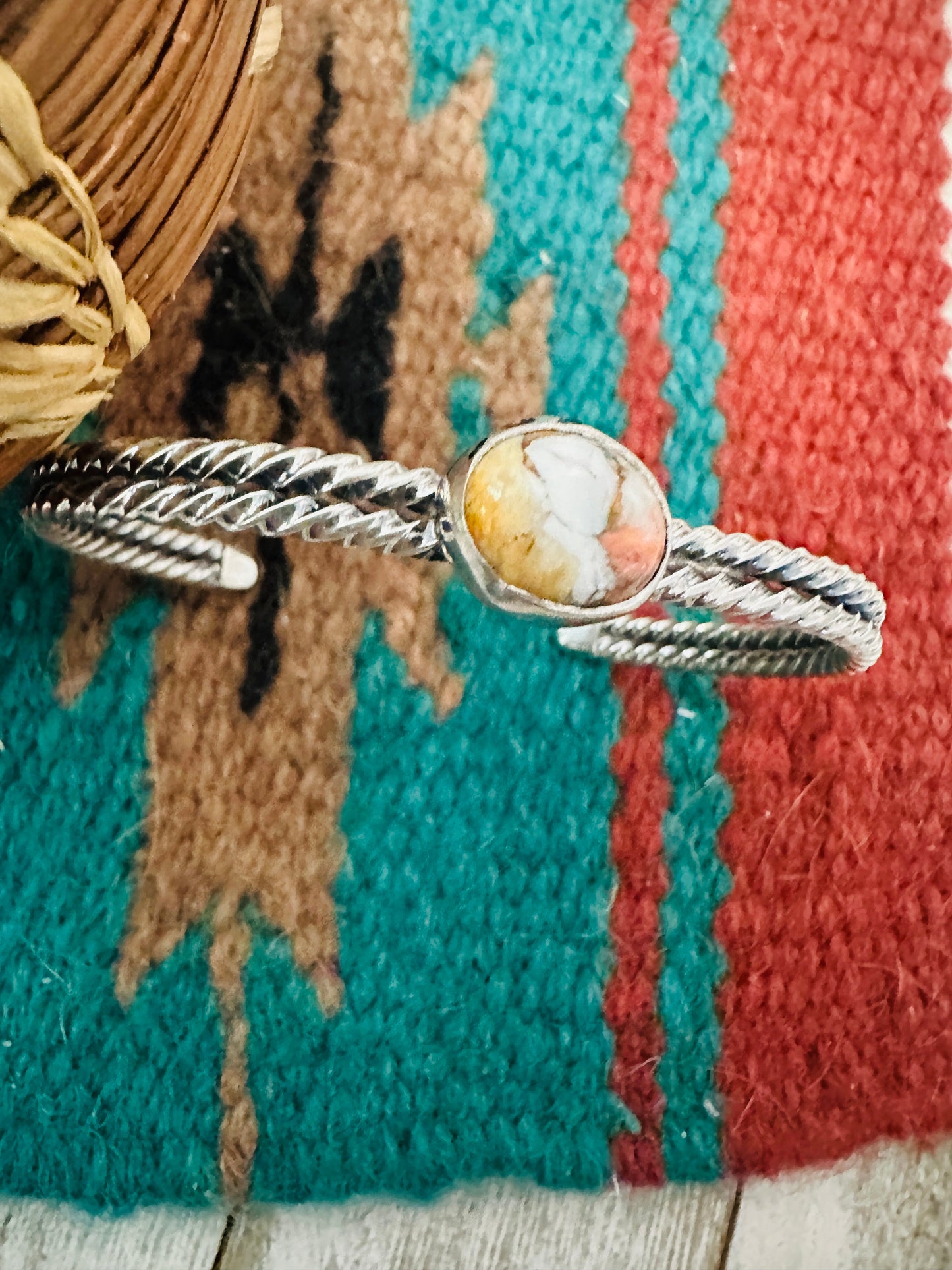 Handcrafted Sterling Silver & Spice Cuff Bracelet