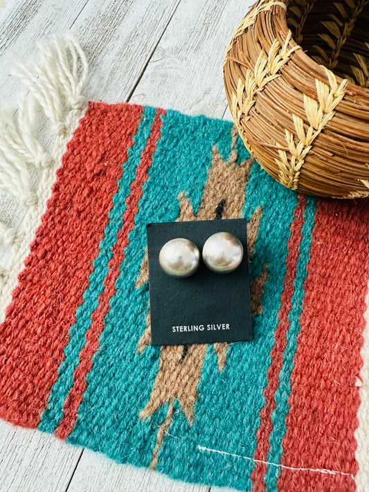 Handcrafted 8mm Sterling Silver Ball Stud Earrings