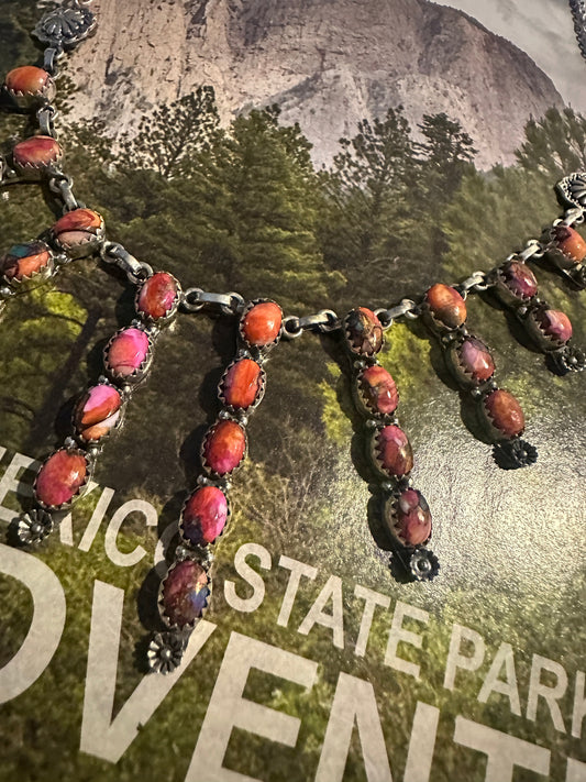 Handmade Sterling Silver & Pink Dream Mojave Necklace