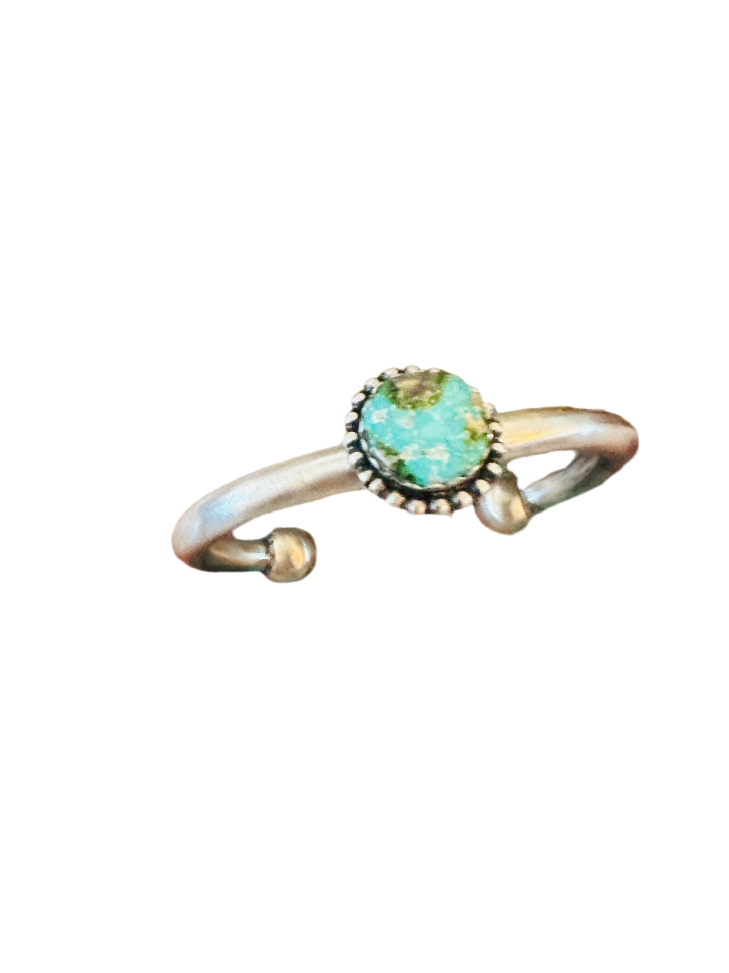 Handcrafted Sonoran Mountain Turquoise & Sterling Silver Cuff Bracelet by Russell Sam