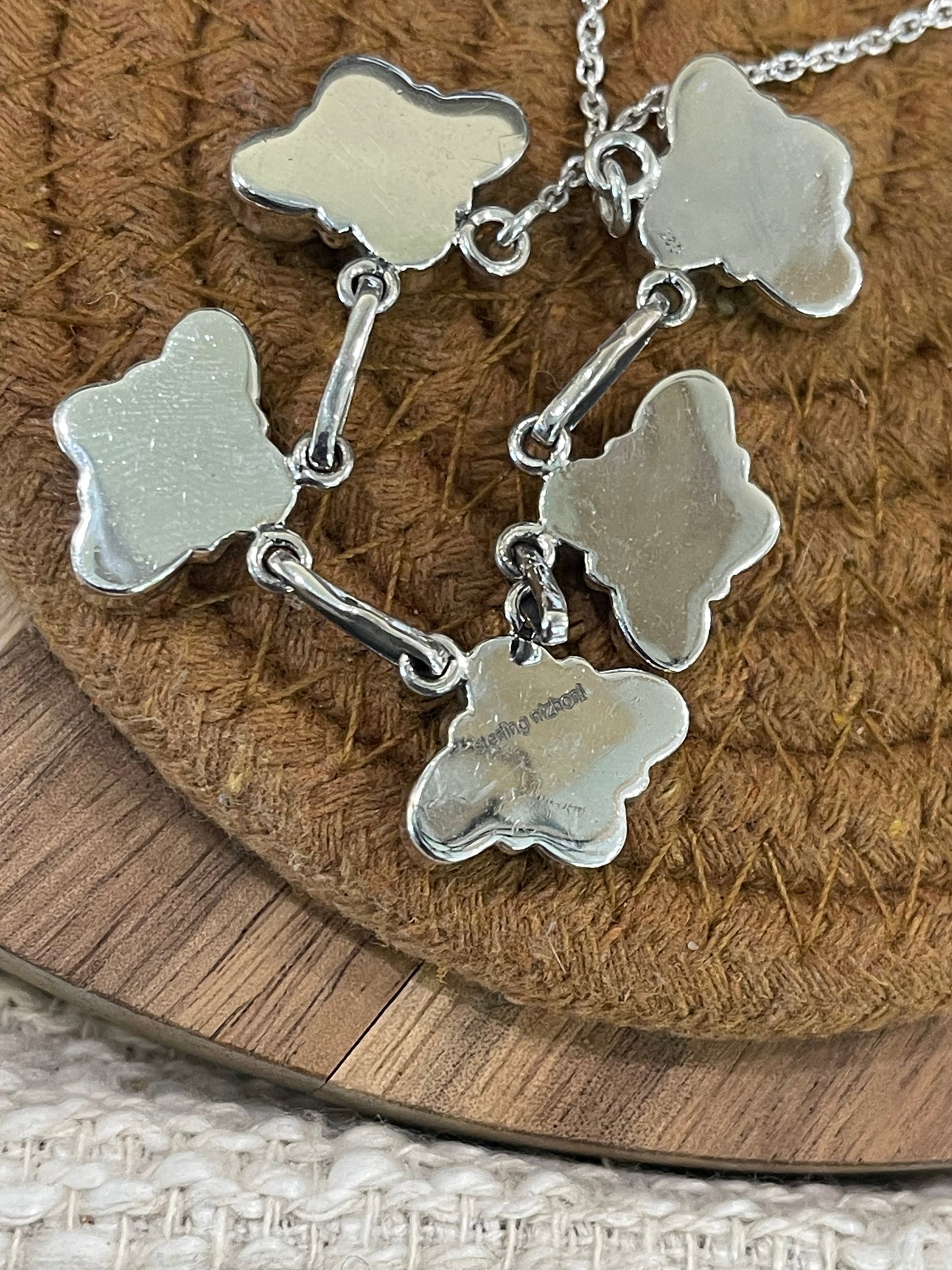 Handcrafted Sterling Silver & White Fire Opal Necklace