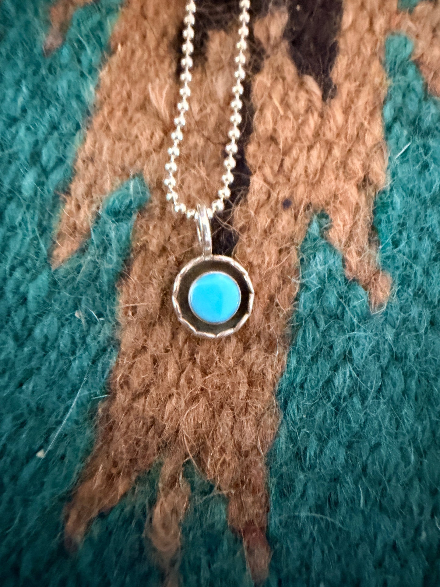 Handcrafted Sterling Silver and Turquoise Mini Pendant
