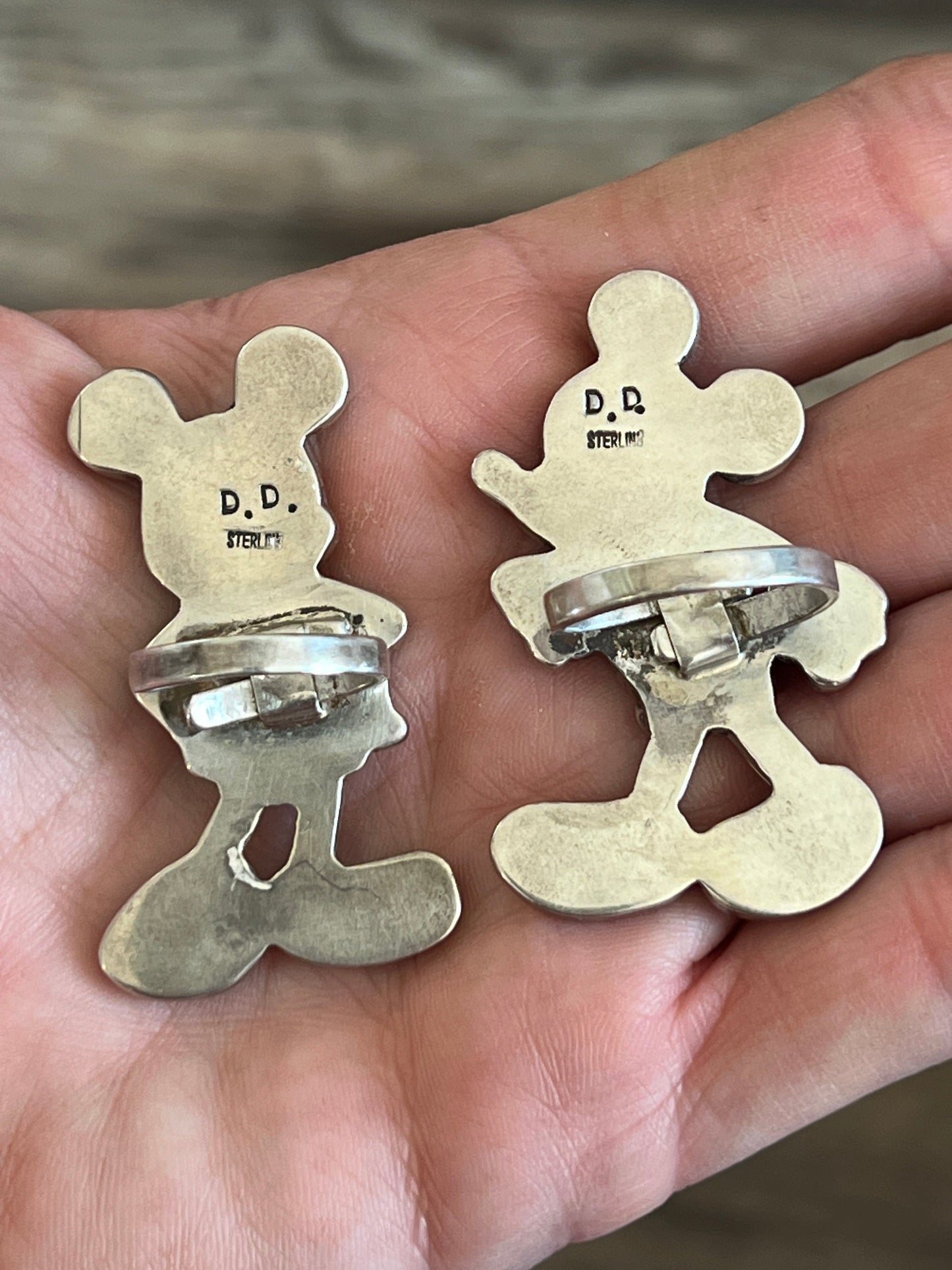 Handcrafted Mickey Mouse Multi Stone Inlay Rings by Don Dewa, Adjustable