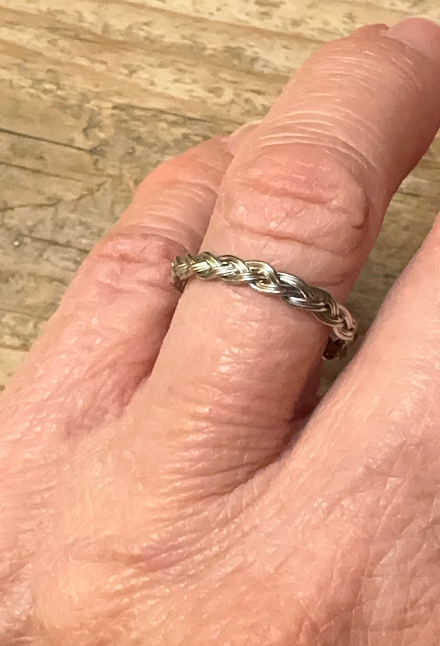 Sterling Silver Braided Twist Band Ring Size 7