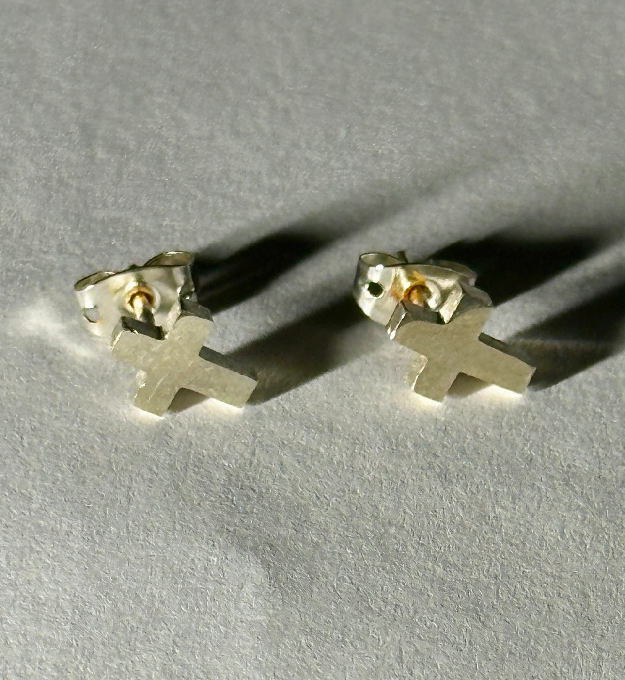 Petite Sterling Silver Cross Earrings