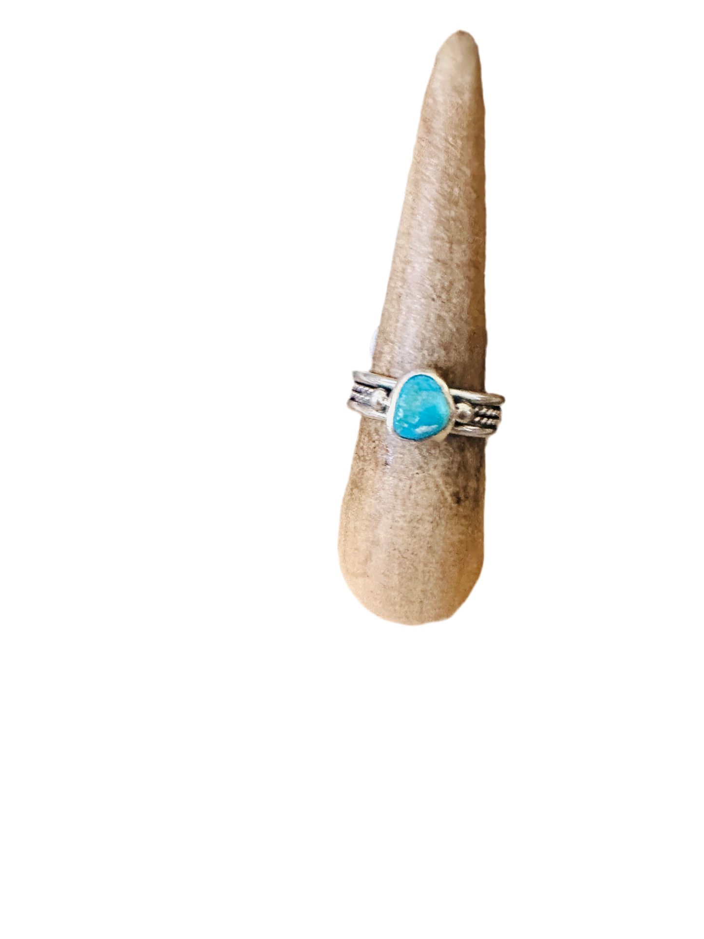 Handcrafted Sterling Silver & Turquoise Ring Size 6.5