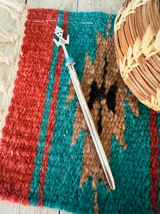 Handcrafted Turquoise & Sterling Silver Kachina Letter Opener