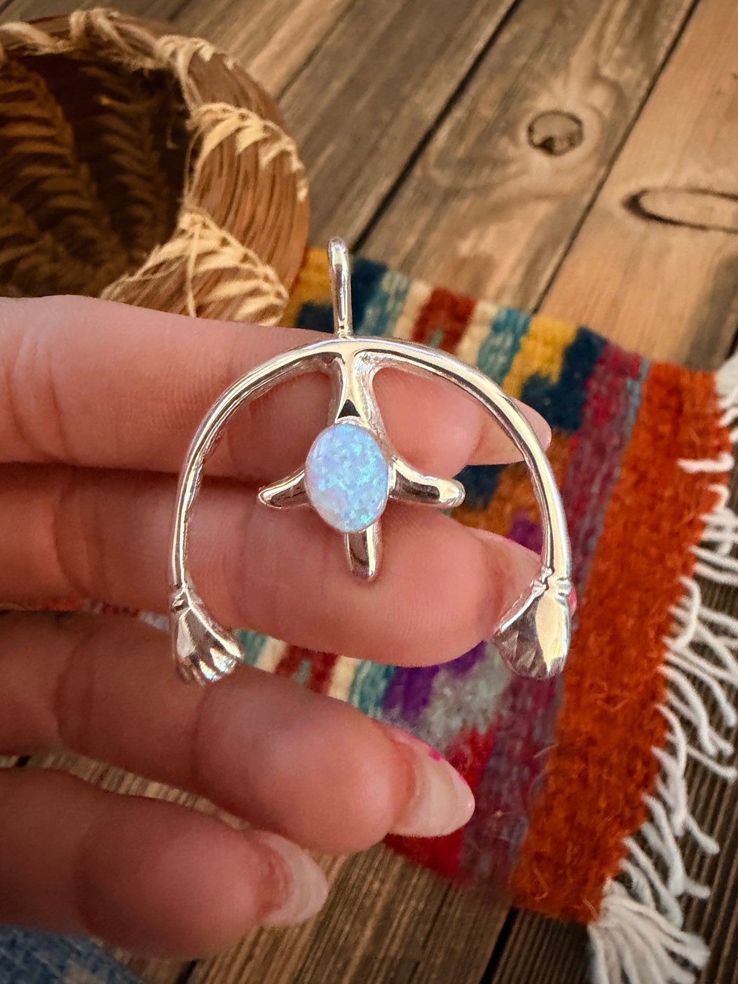 Handcrafted Sterling Silver & Opal Naja Pendant by Joseph Martinez