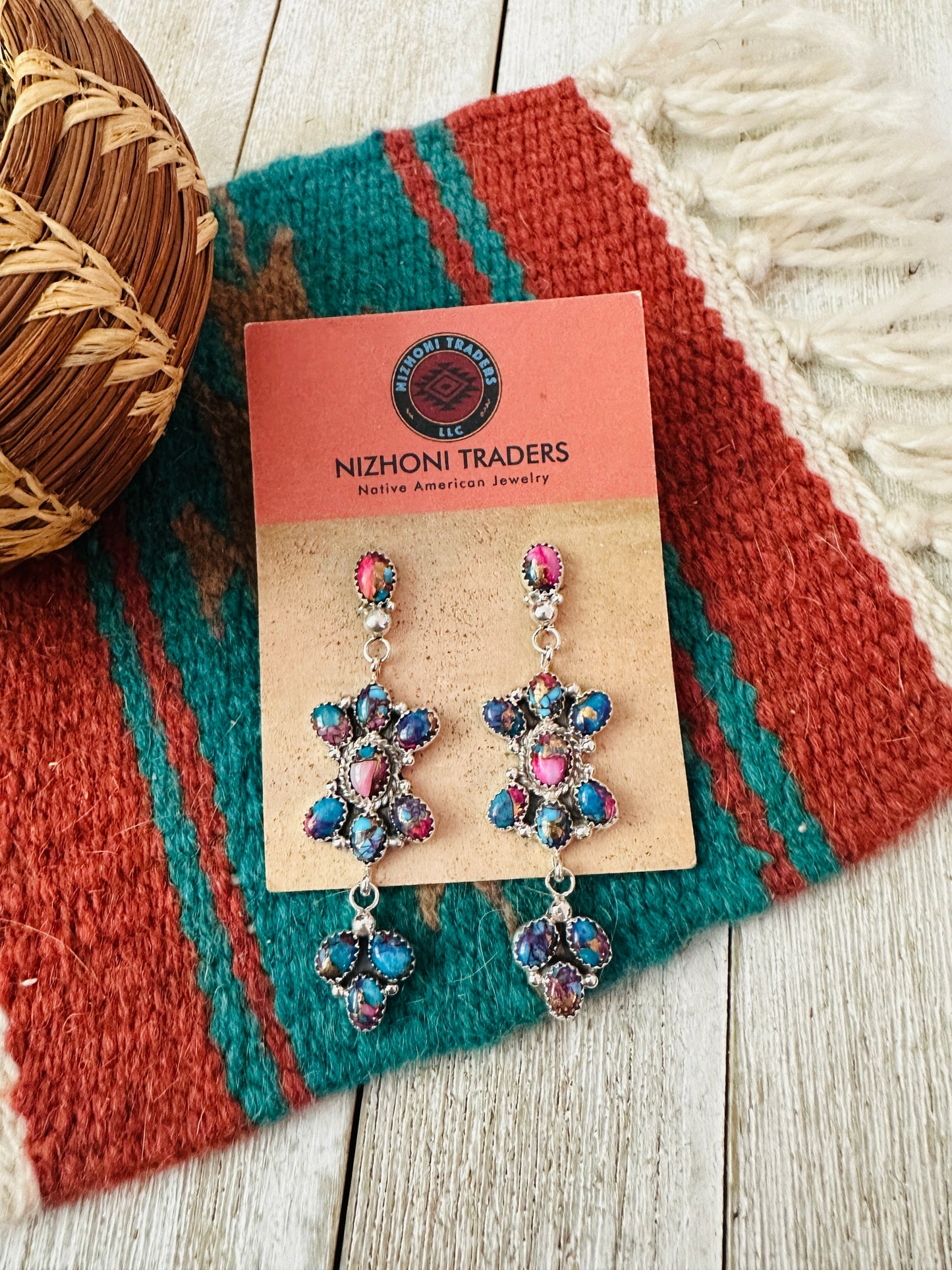 Handcrafted Pink Dream Mojave & Sterling Silver Dangle Earrings