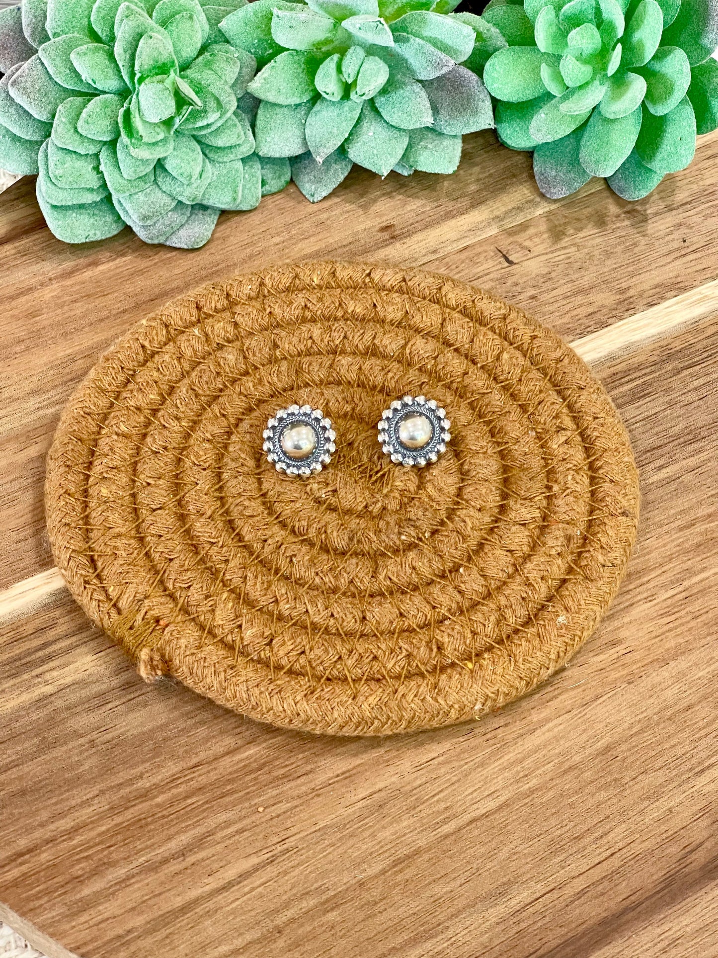 Handmade Sterling Silver Post Circle Earrings
