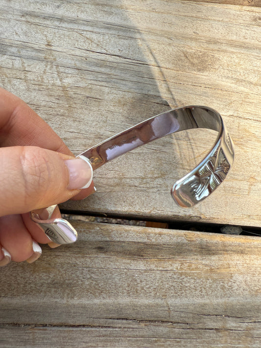 Handmade Sterling Silver & Pink Dream Mojave Cuff Bracelet