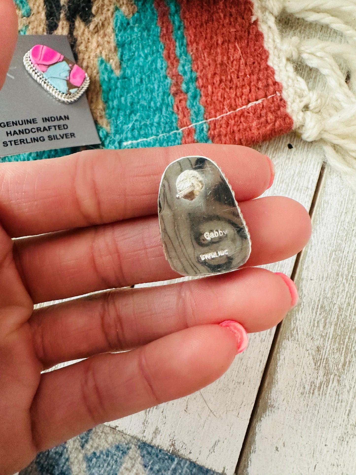 Handcrafted Cotton Candy and Sterling Silver Post Earrings