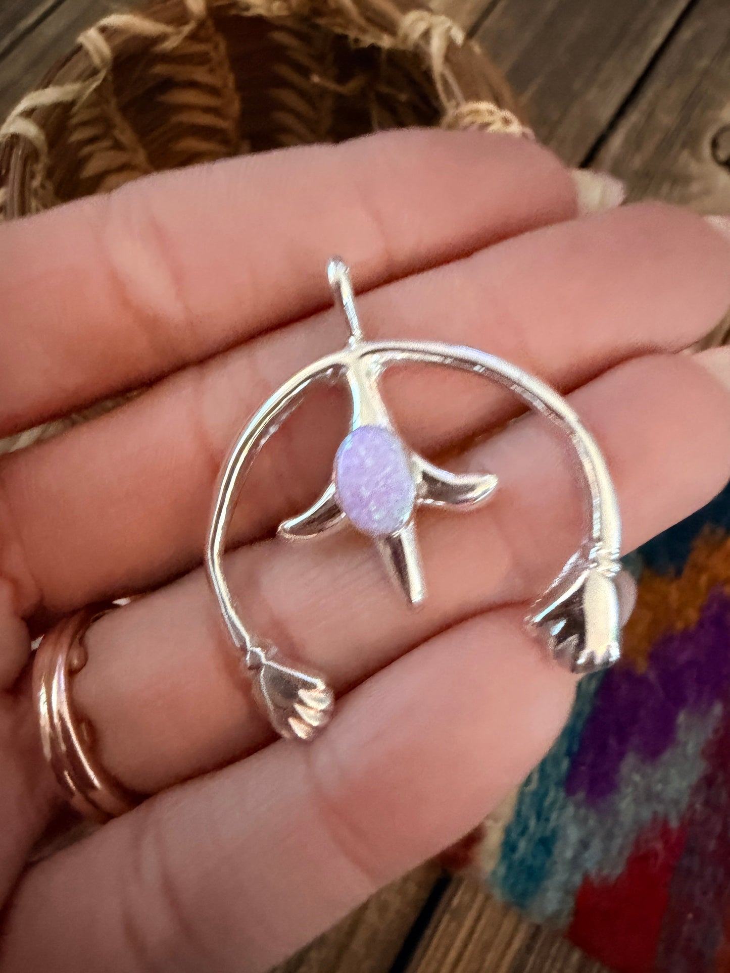 Handcrafted Sterling Silver & Opal Naja Pendant by Joseph Martinez