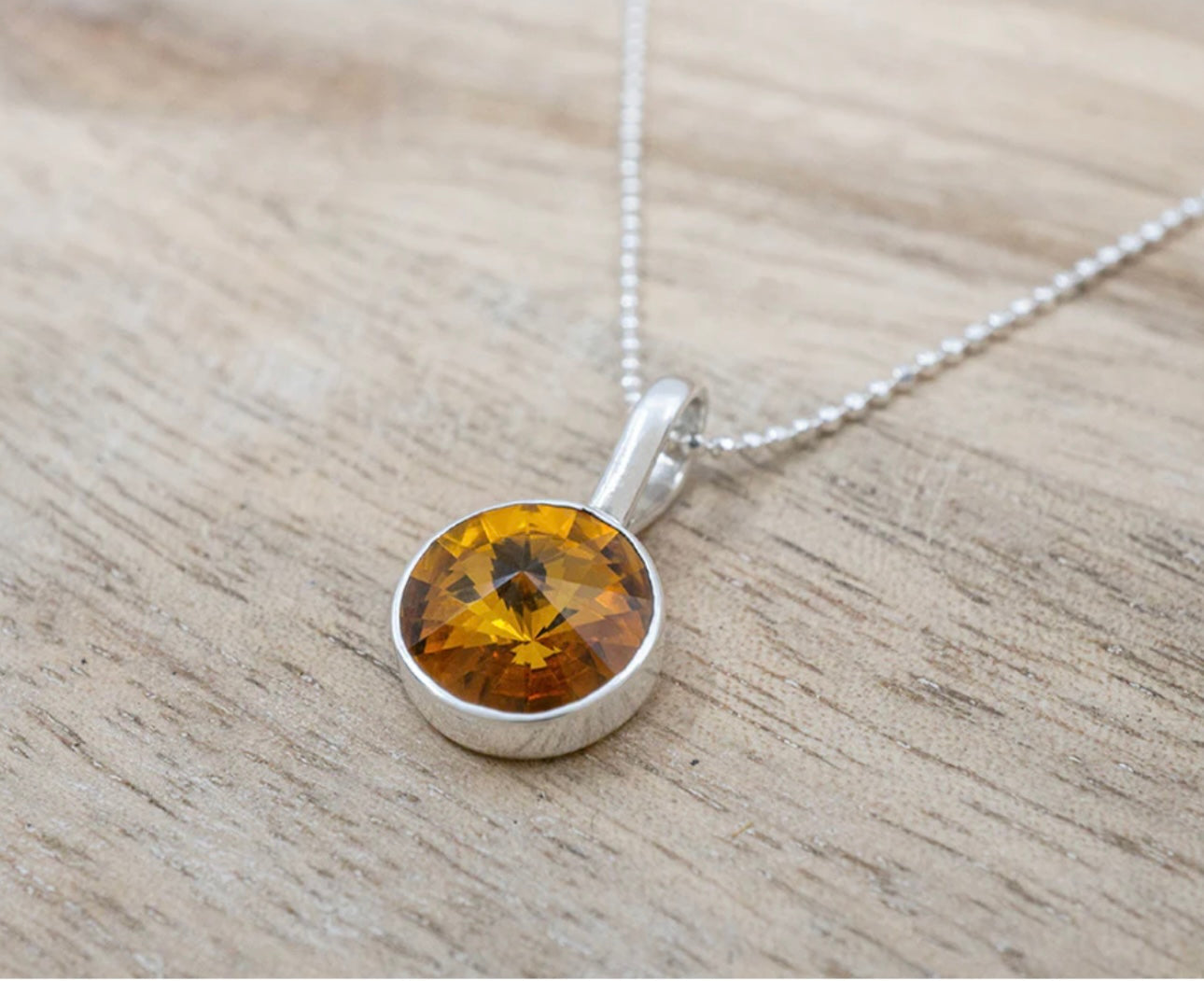 Honey Crystal Pendant Necklace