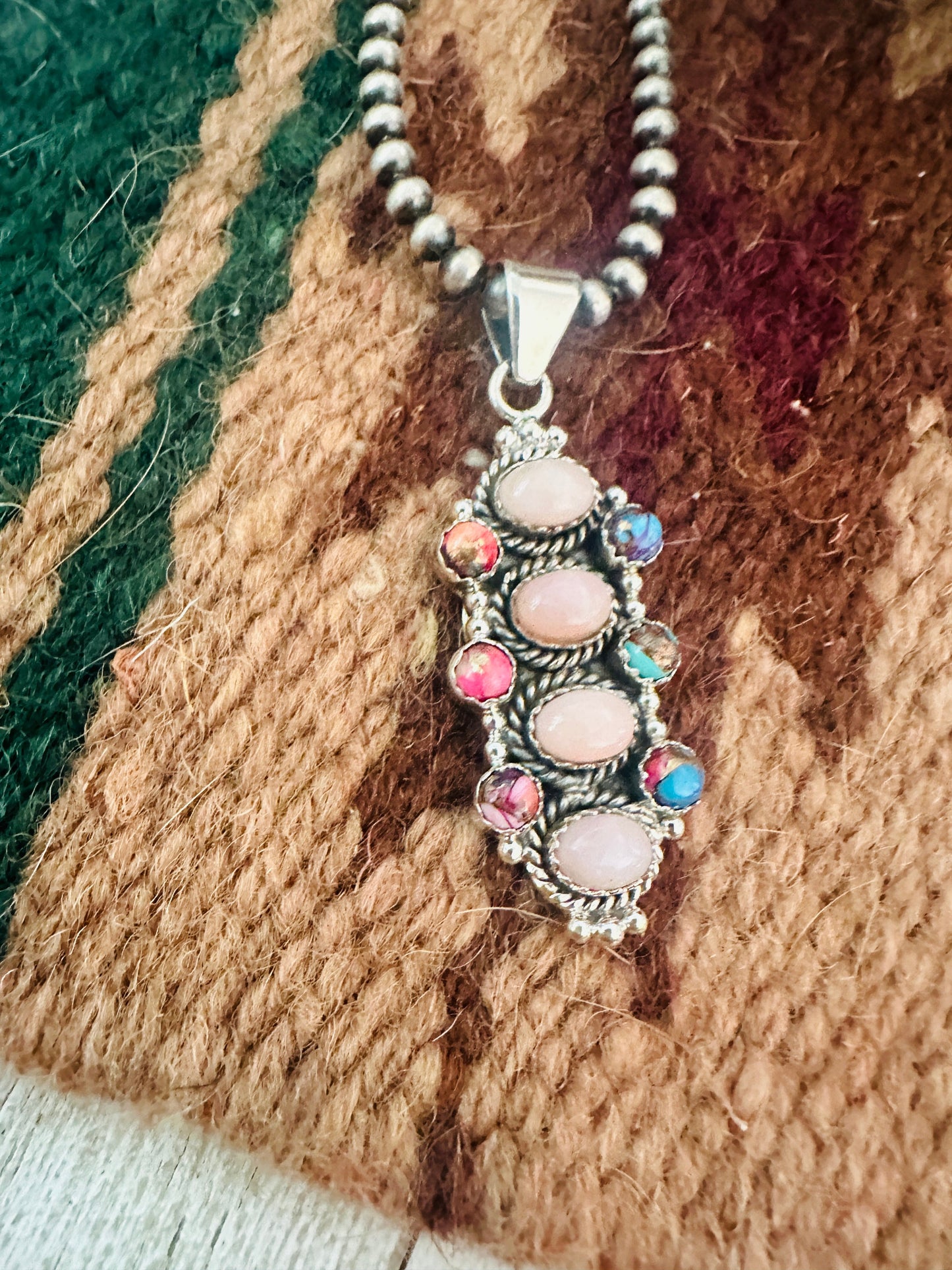 Handmade Multi Stone & Sterling Silver Pendant