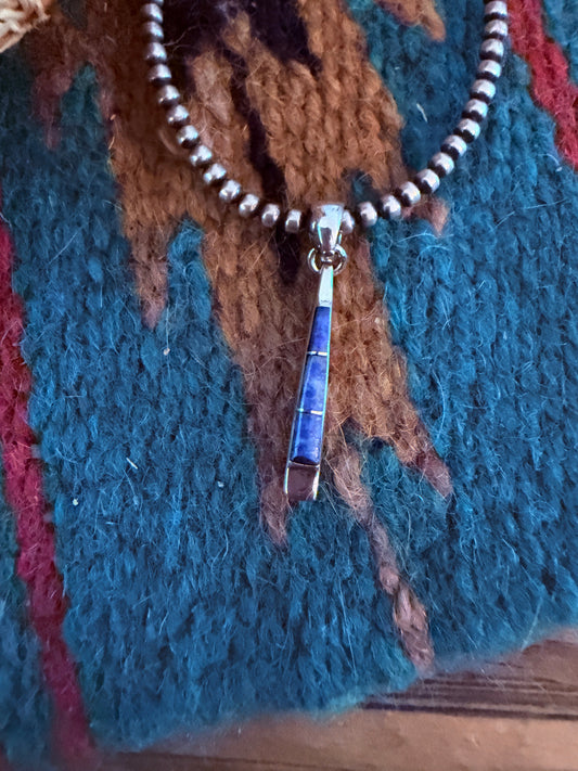 Handcrafted Sterling Silver & Lapis Inlay Pendant
