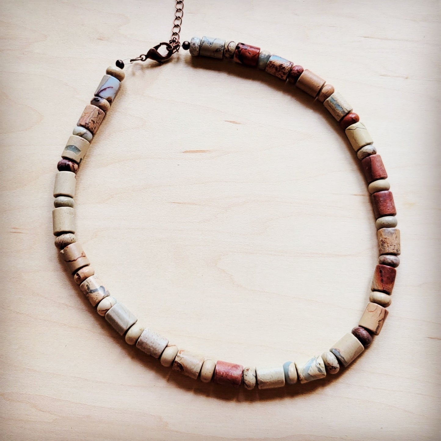 *Genuine Aqua Terra Collar Length Barrel Beaded Necklace 263b*
