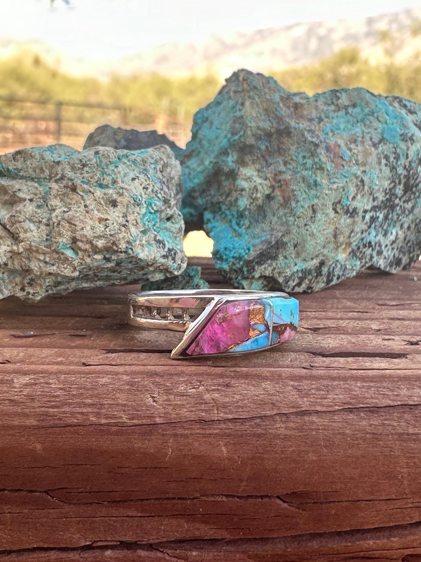 Handcrafted Pink Dream Triangle Stacker Ring