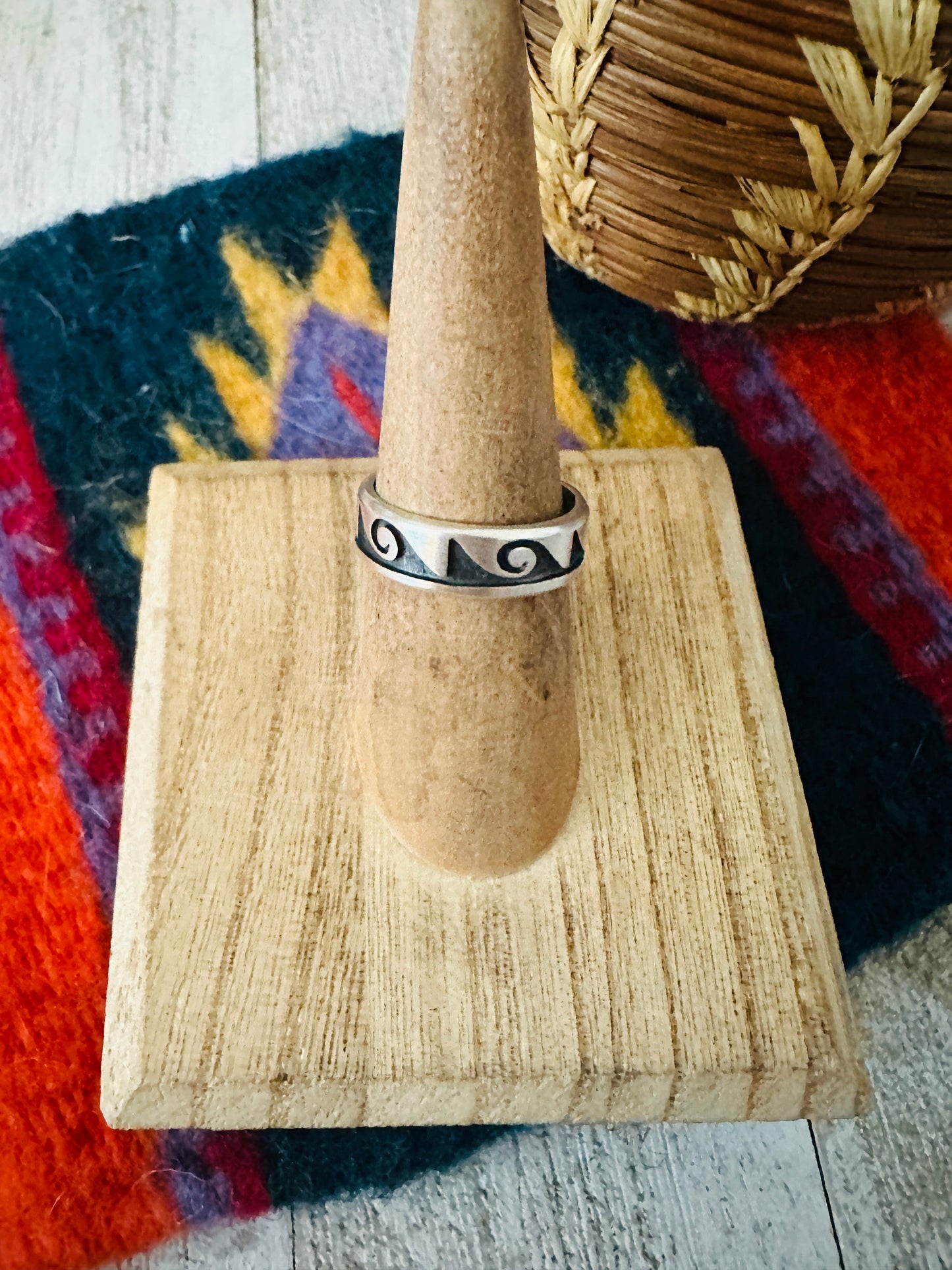 Handcrafted Overlaid Sterling Silver Swirl Cigar Band Ring