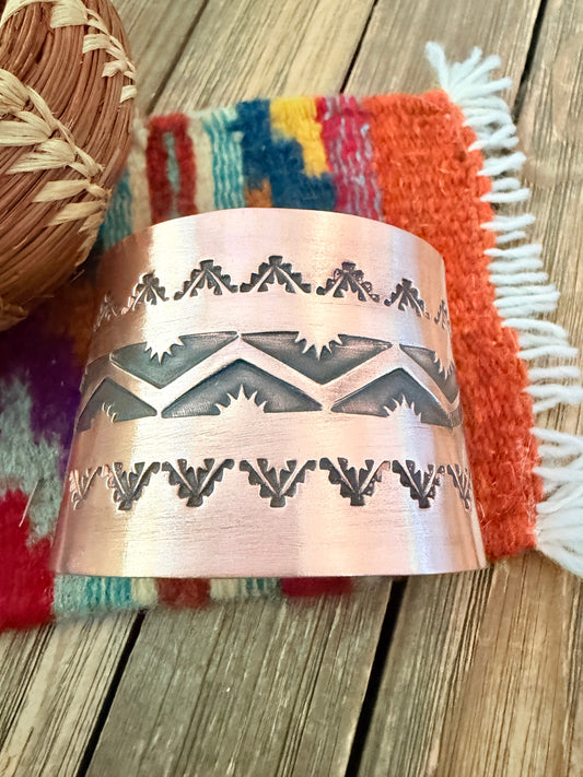 Handcrafted Copper Cuff Bracelet by Elvira Bill