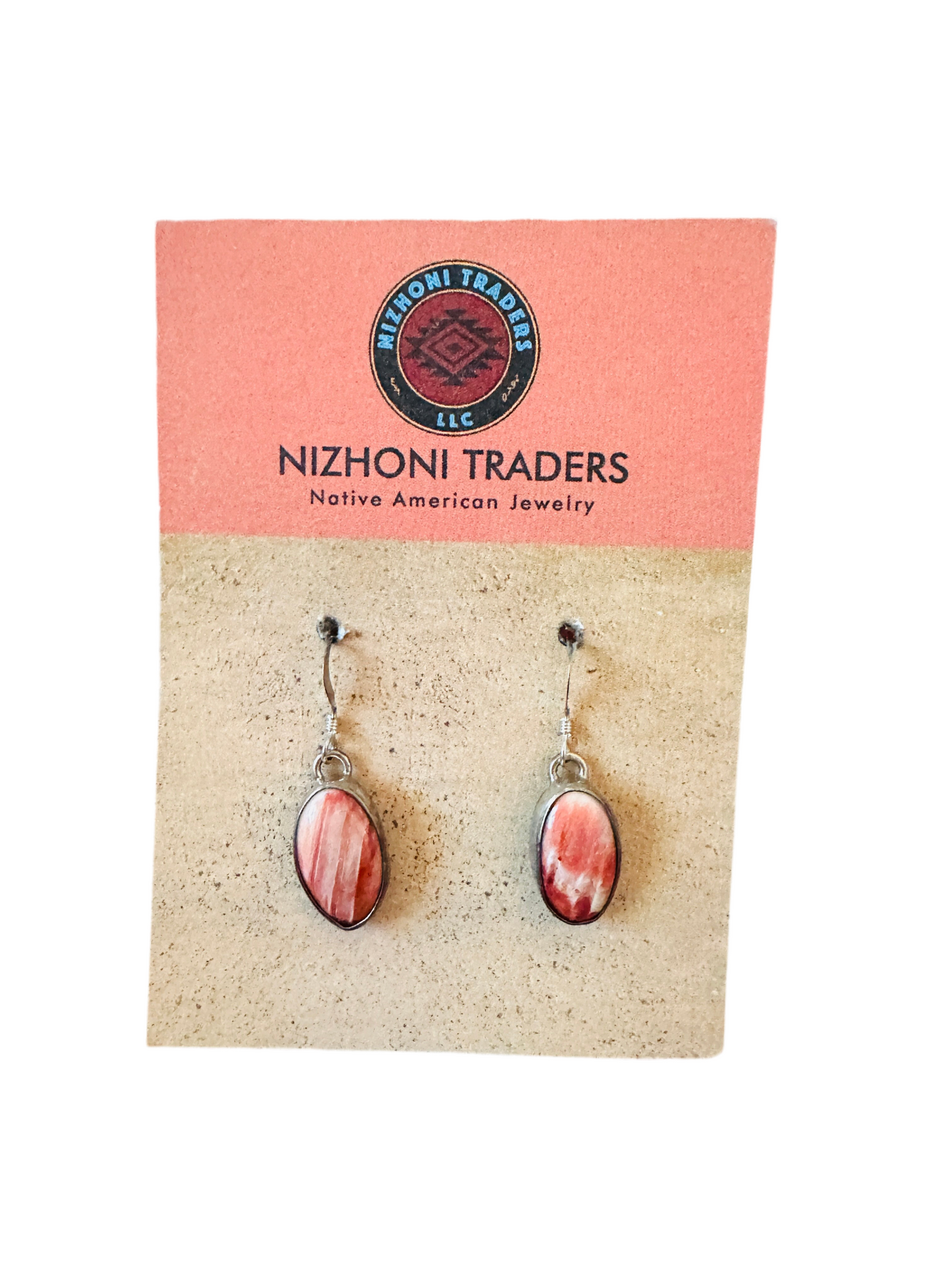 Handcrafted Sterling Silver & Orange Spiny Dangle Earrings