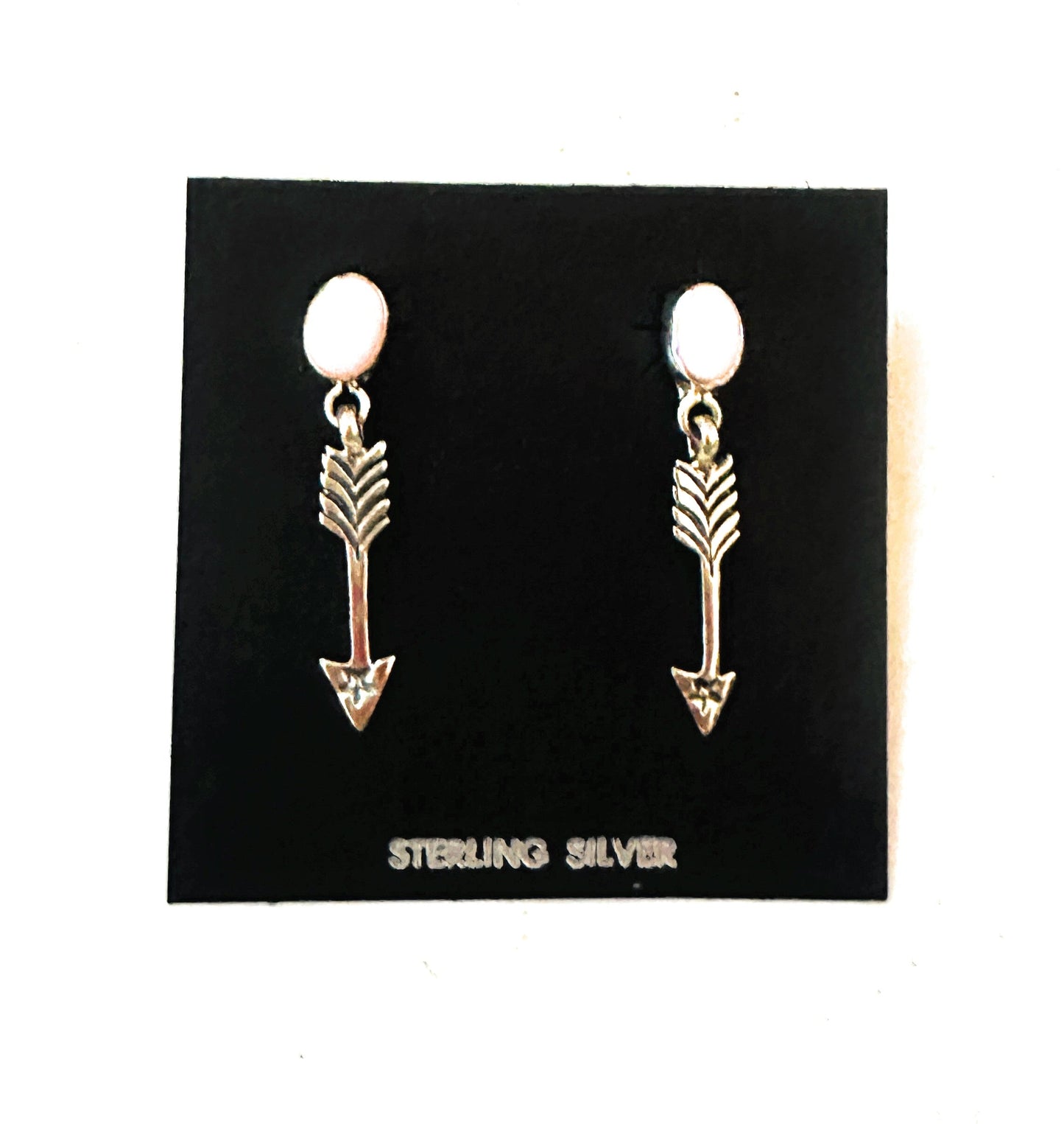 Handcrafted Queen Pink Conch & Sterling Silver Arrow Dangle Earrings