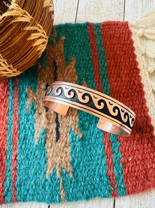 Handcrafted Hand Stamped Copper Cuff Bracelet