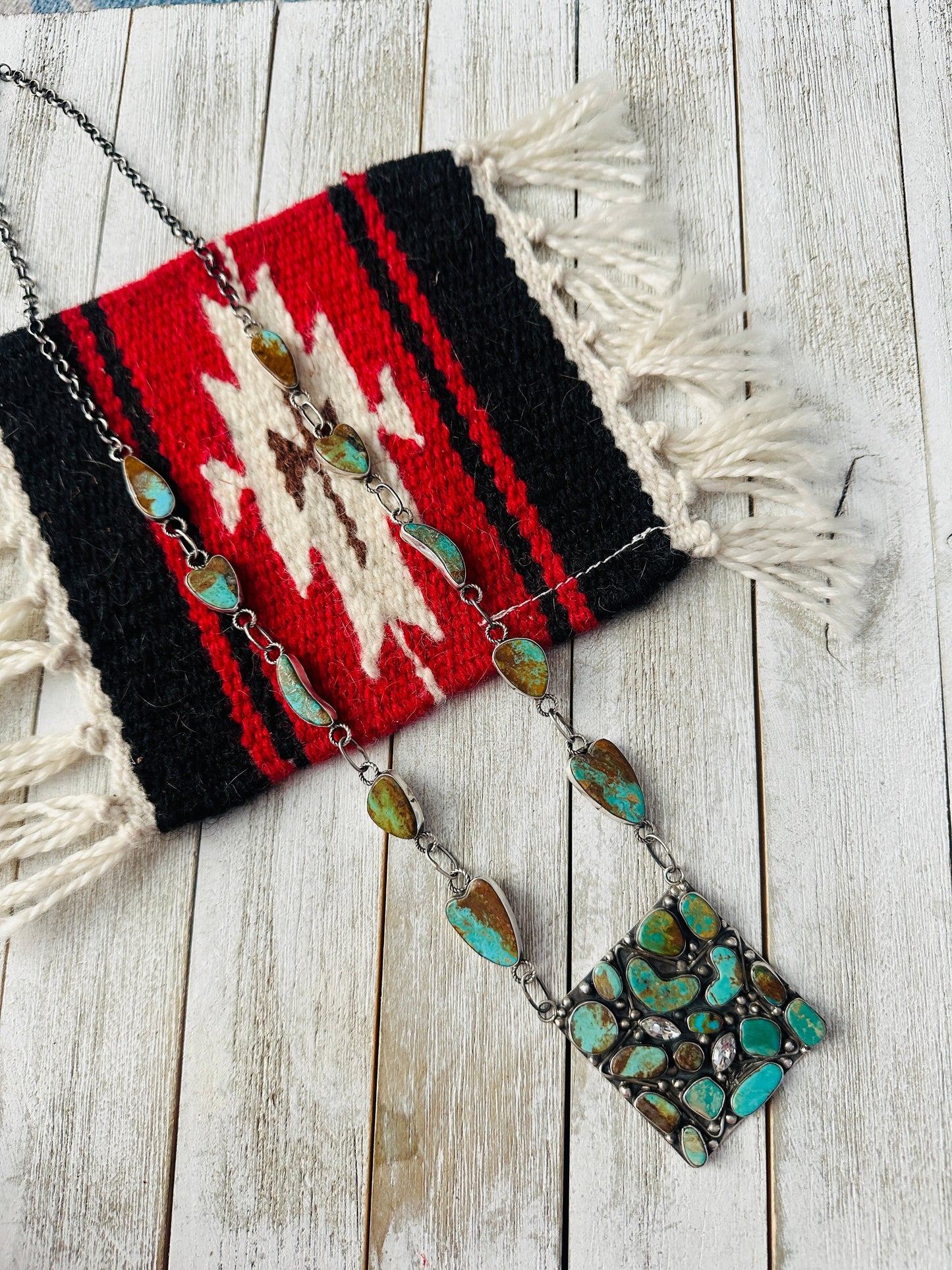 Handcrafted Sterling Silver & Royston Turquoise Necklace by Jacqueline Silver