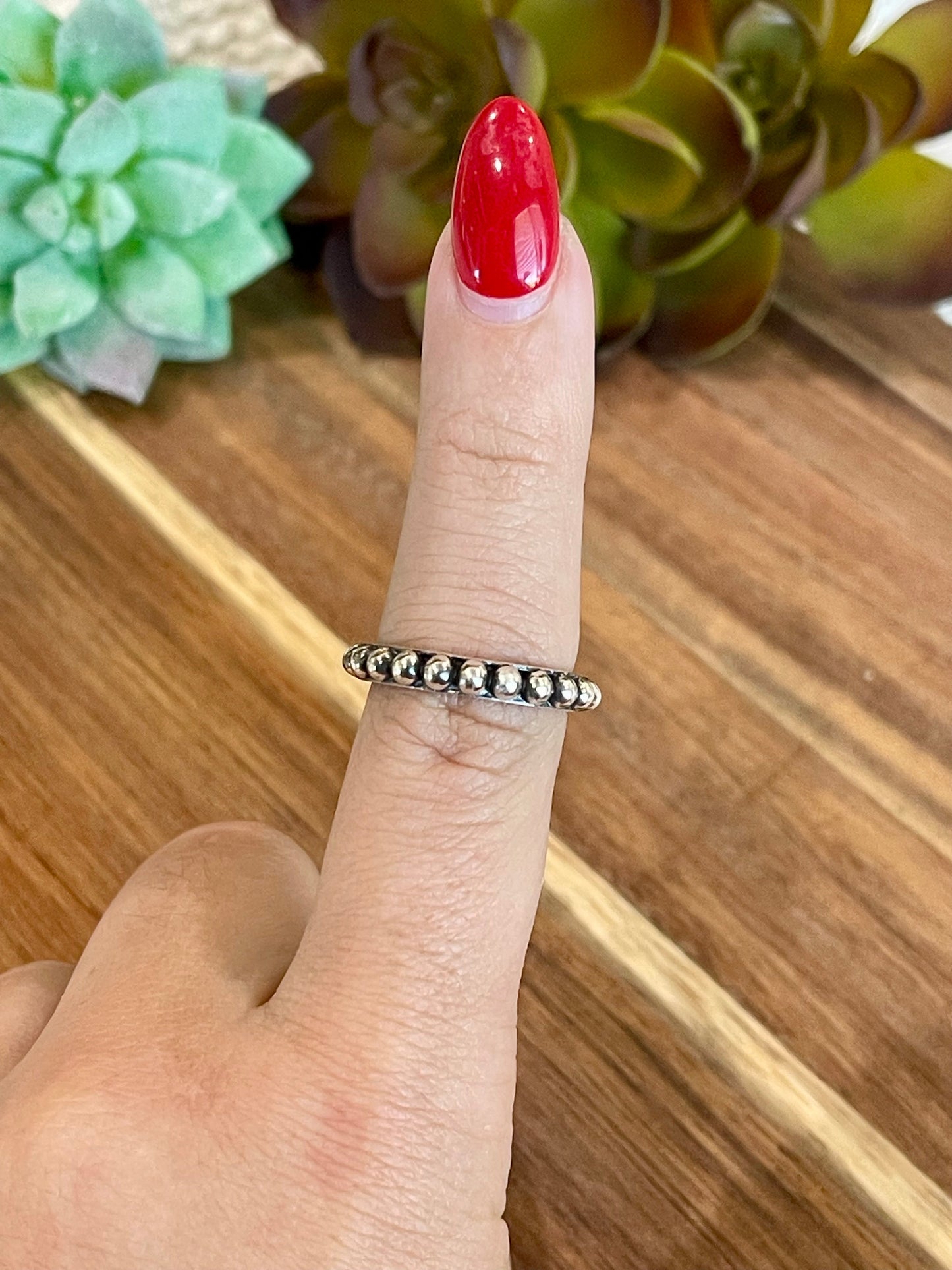 Beautiful Handmade 4mm  Brushed Sterling Silver Adjustable Ring