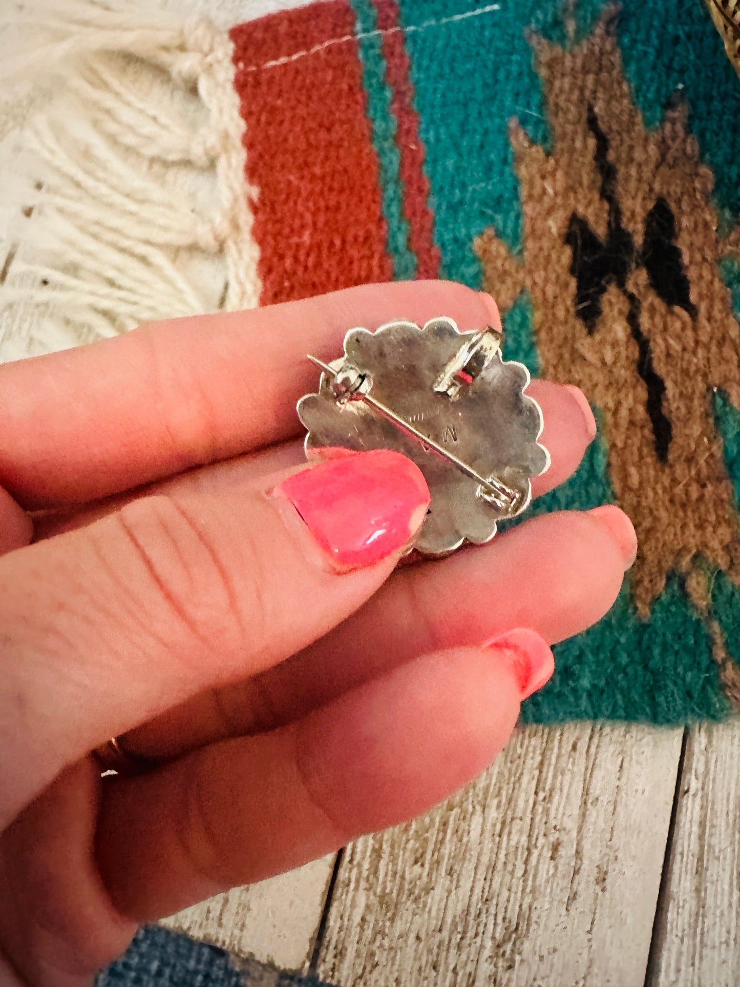 Handcrafted Multi Stone & Sterling Silver Cluster Brooch/ Pendant