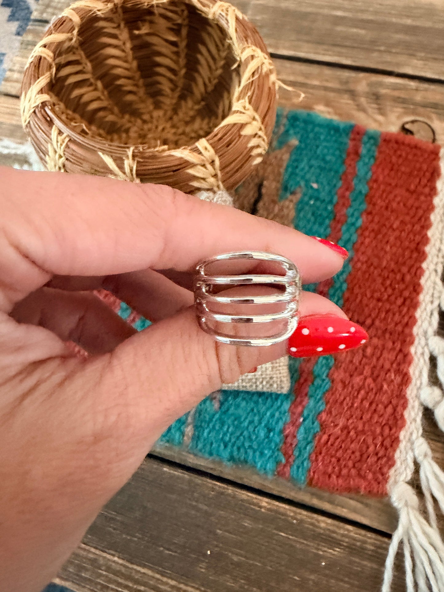 Handcrafted Sterling Silver Band Ring by Francis L. Begay