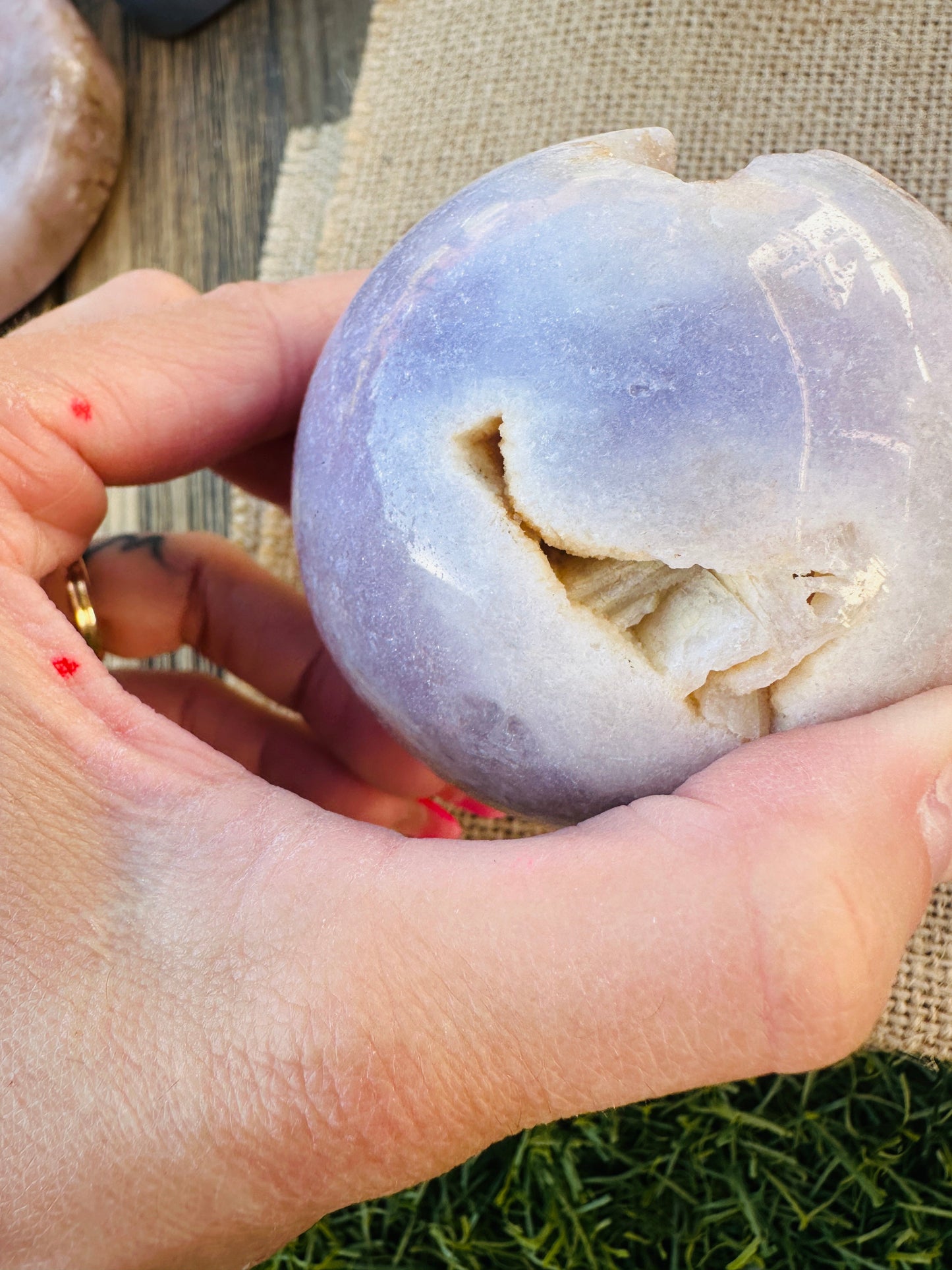 Nizhoni Crystals ✨  Pink Amethyst Geode Sphere