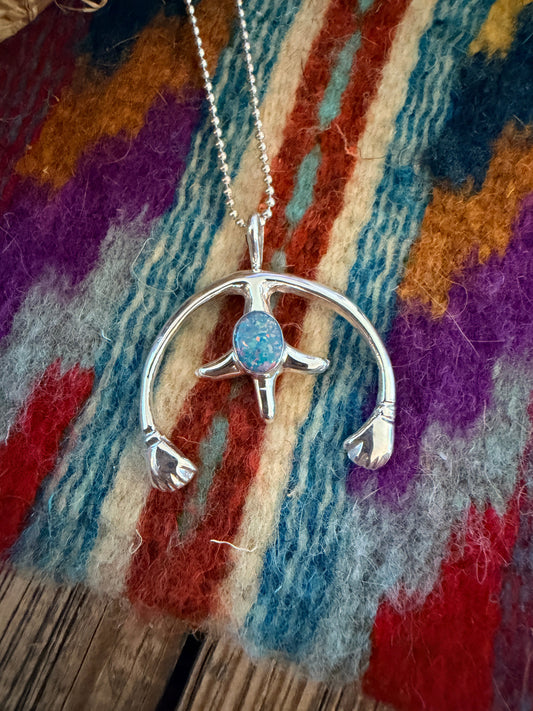 Handcrafted Sterling Silver & Opal Naja Pendant by Joseph Martinez