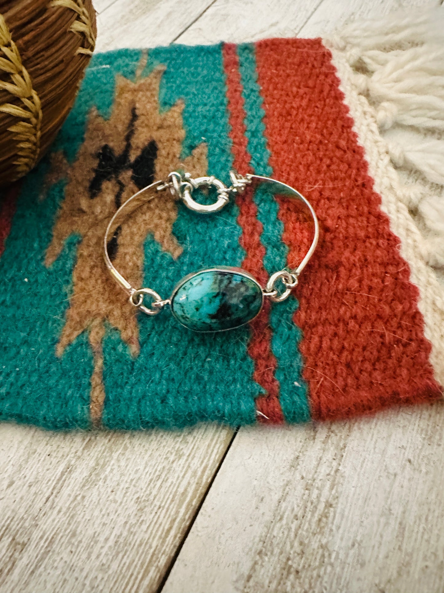 Navajo Turquoise & Sterling Silver Floating Link Bracelet